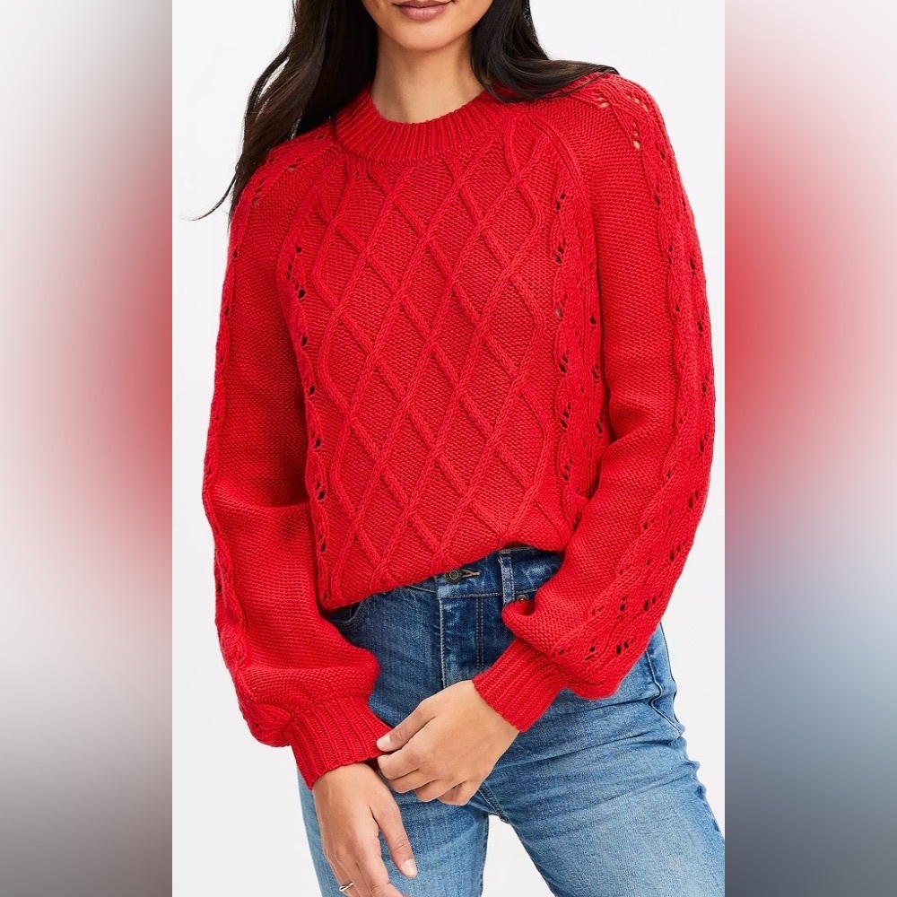 LOFT TEXTURED STITCH SWEATER